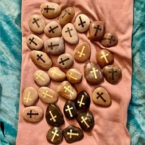 (U PICK) NWOT RockImpact Cross Engraved Worry Stones